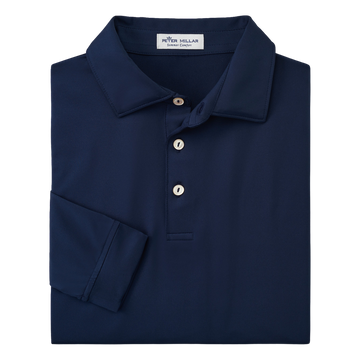 Solid Long-Sleeve Performance Jersey Polo